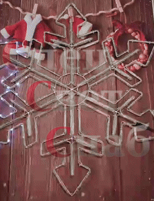 Световая фигура снежинка синяя/белая мигающая 90х80 см